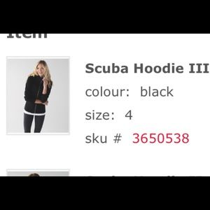 LuluLemon scuba hoodie III IN BLACK!